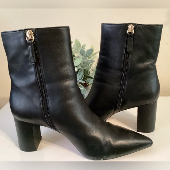 J. Crew Black Heeled Leather Upper & Leather Lined Ankle Boots - Picture 4 of 8